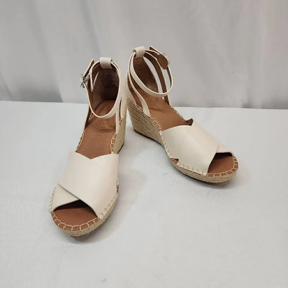 Gentle Souls Size 10 Charli X Wedge Sandal Off White CC